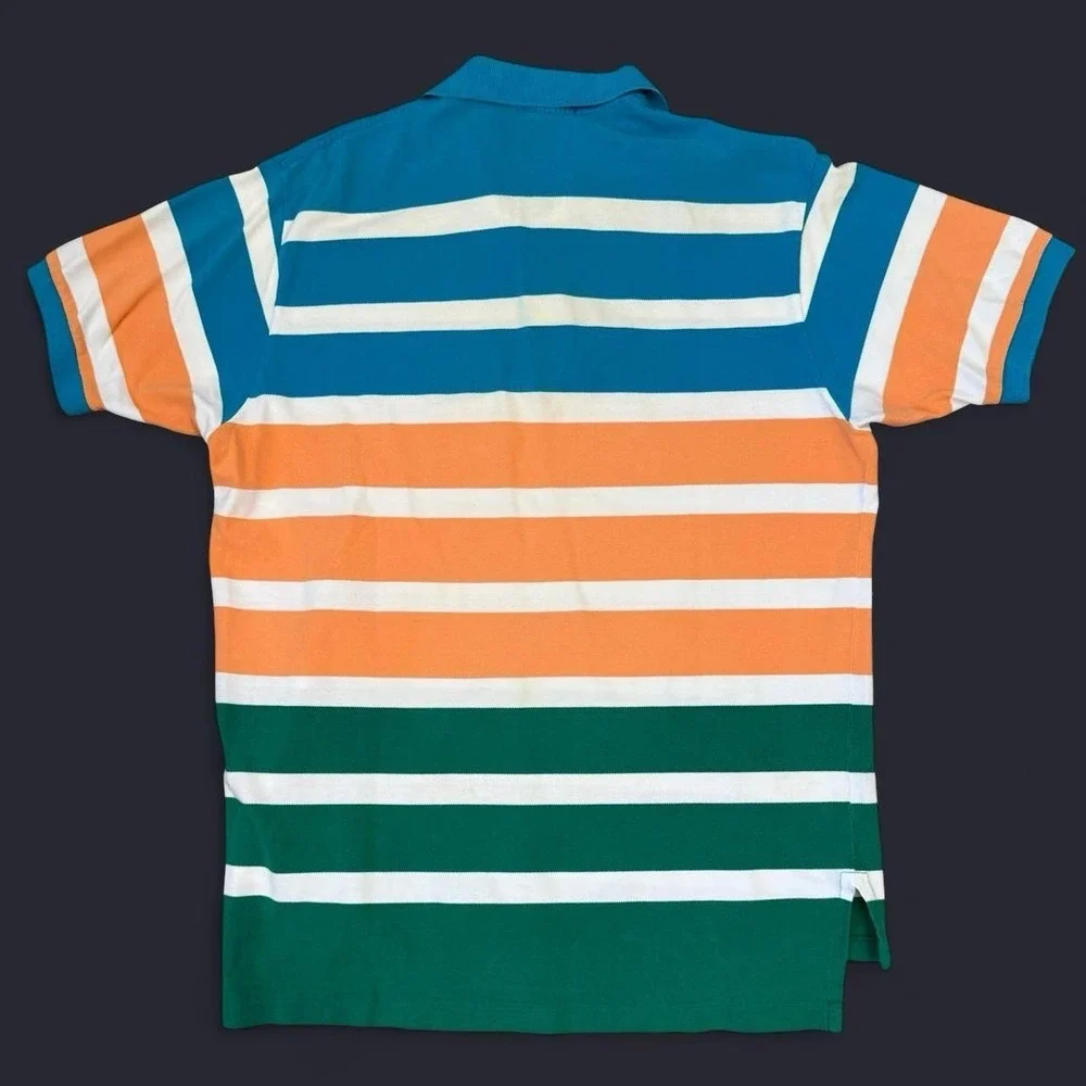 Polo Ralph Lauren Striped Colorful Polo Shirt Men's Size XL 2000s Preppy Rap Y2K